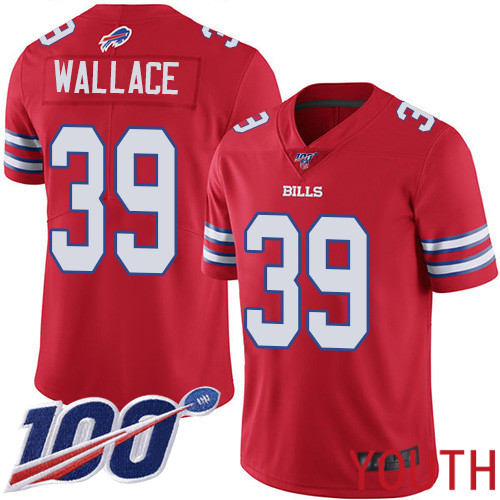 Youth Buffalo Bills 39 Levi Wallace Limited Red Rush Vapor Untouchable 100th Season NFL Jersey